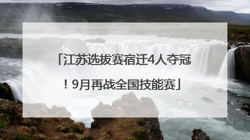 江苏选拔赛宿迁4人夺冠！9月再战全国技能赛