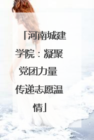 河南城建学院：凝聚党团力量 传递志愿温情