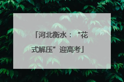 河北衡水：“花式解压”迎高考