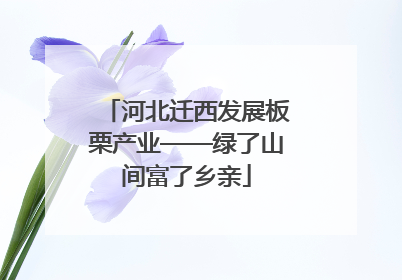 河北迁西发展板栗产业——绿了山间富了乡亲