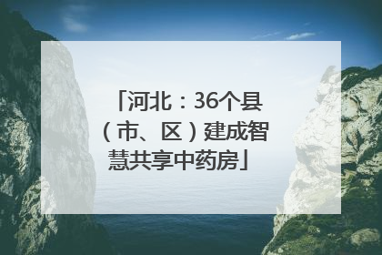 河北：36个县（市、区）建成智慧共享中药房
