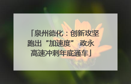 泉州德化：创新攻坚跑出“加速度” 政永高速冲刺年底通车