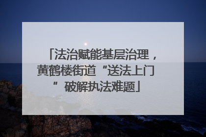 法治赋能基层治理，黄鹤楼街道“送法上门”破解执法难题