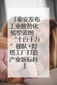 泰安发布工业数智化转型蓝图，“十百千万”梯队+灯塔工厂打造产业新标杆