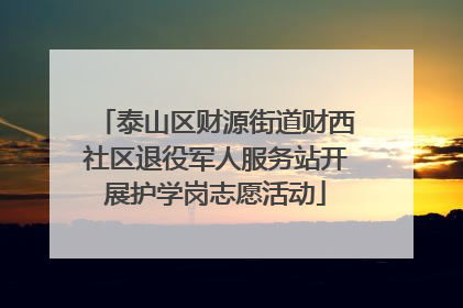 泰山区财源街道财西社区退役军人服务站开展护学岗志愿活动