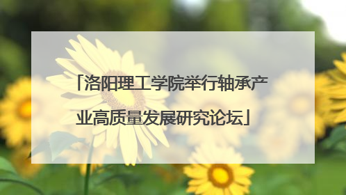 洛阳理工学院举行轴承产业高质量发展研究论坛