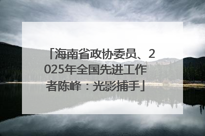 海南省政协委员、2025年全国先进工作者陈峰：光影捕手