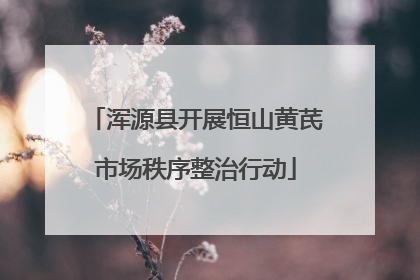 浑源县开展恒山黄芪市场秩序整治行动