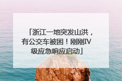 浙江一地突发山洪，有公交车被困！刚刚Ⅳ级应急响应启动