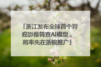 浙江发布全球首个胃癌影像筛查AI模型，将率先在浙皖推广