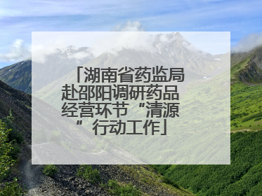 湖南省药监局赴邵阳调研药品经营环节“清源”行动工作