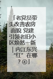 老党员带头改善农房面貌 党建引领老旧小区焕然一新｜内江东兴“红”在哪？④