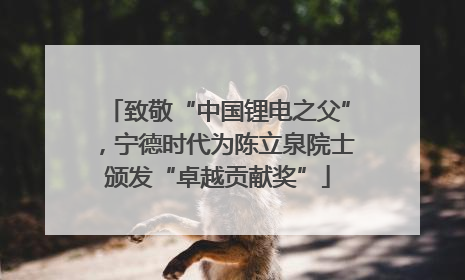 致敬“中国锂电之父”，宁德时代为陈立泉院士颁发“卓越贡献奖”