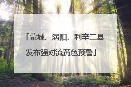 蒙城、涡阳、利辛三县发布强对流黄色预警