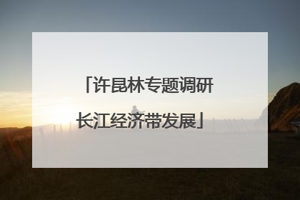 许昆林专题调研长江经济带发展