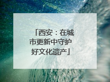 西安：在城市更新中守护好文化遗产