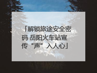 解锁旅途安全密码 岳阳火车站宣传“声”入人心