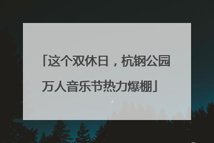 这个双休日，杭钢公园万人音乐节热力爆棚