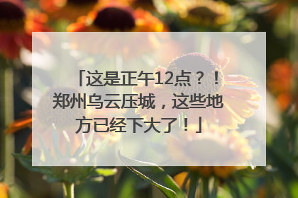 这是正午12点？！郑州乌云压城，这些地方已经下大了！