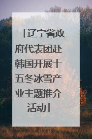辽宁省政府代表团赴韩国开展十五冬冰雪产业主题推介活动