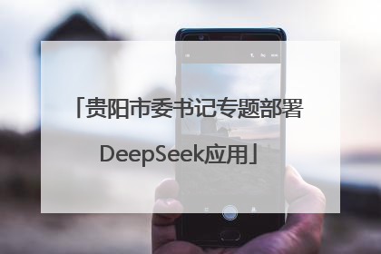 贵阳市委书记专题部署DeepSeek应用