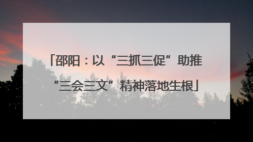 邵阳：以“三抓三促”助推“三会三文”精神落地生根