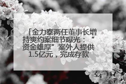金力泰两任董事长增持爽约案细节曝光：“资金雄厚”案外人提供1.5亿元，完成存款证明后当日转回