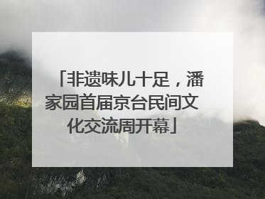 非遗味儿十足，潘家园首届京台民间文化交流周开幕