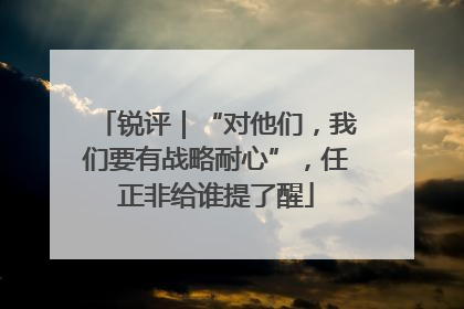 锐评｜“对他们，我们要有战略耐心”，任正非给谁提了醒
