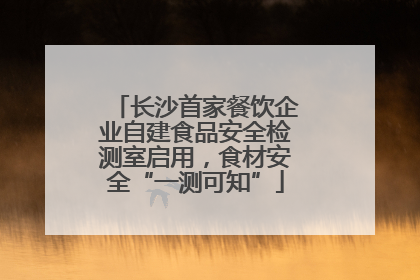 长沙首家餐饮企业自建食品安全检测室启用，食材安全“一测可知”