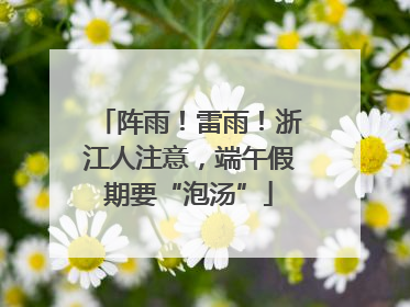 阵雨！雷雨！浙江人注意，端午假期要“泡汤”