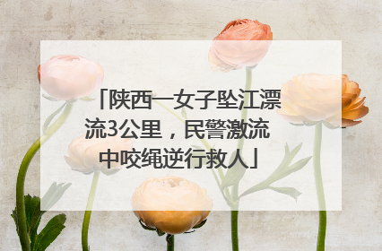 陕西一女子坠江漂流3公里，民警激流中咬绳逆行救人