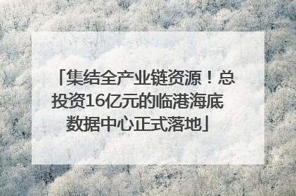 集结全产业链资源！总投资16亿元的临港海底数据中心正式落地