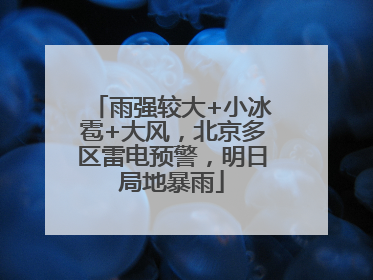 雨强较大+小冰雹+大风，北京多区雷电预警，明日局地暴雨