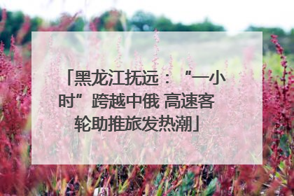 黑龙江抚远：“一小时”跨越中俄 高速客轮助推旅发热潮