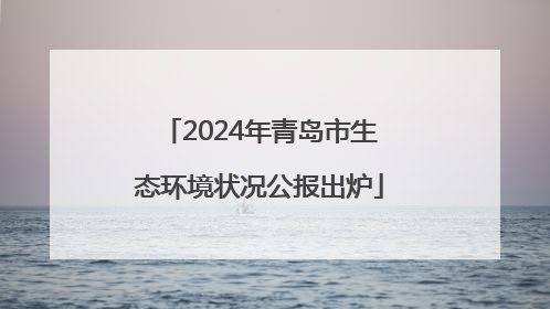 2024年青岛市生态环境状况公报出炉