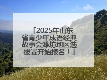 2025年山东省青少年成语经典故事会潍坊地区选拔赛开始报名！