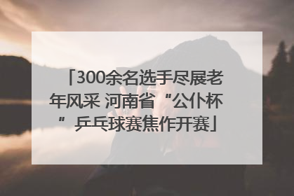 300余名选手尽展老年风采 河南省“公仆杯”乒乓球赛焦作开赛