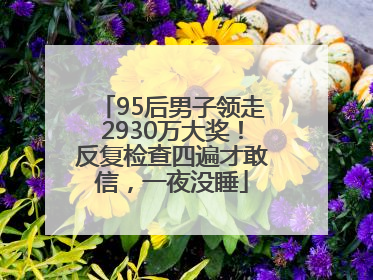 95后男子领走2930万大奖！反复检查四遍才敢信，一夜没睡